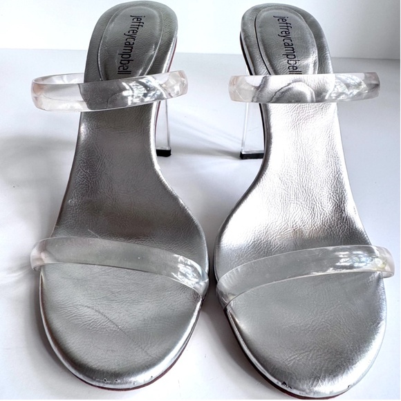 Jeffrey Campbell Y2K Clear Silver Metallic size 7.5 Heels - Picture 4 of 12